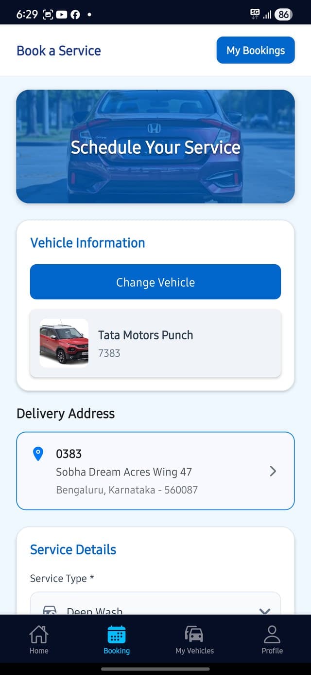 GaadiGlow app screen